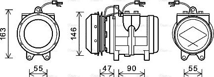 Ava Quality Cooling JDAK017 - Compressor, air conditioning autospares.lv