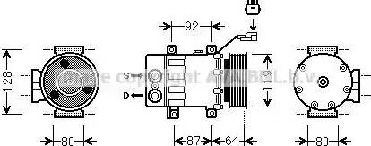 Ava Quality Cooling JE K047 - Compressor, air conditioning autospares.lv