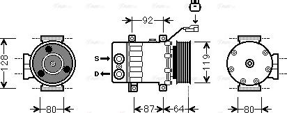 Ava Quality Cooling JEAK047 - Compressor, air conditioning autospares.lv