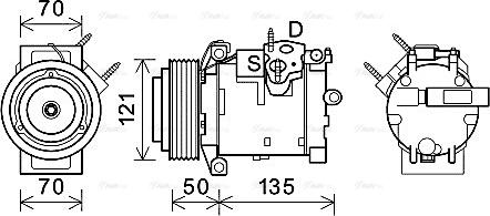 Ava Quality Cooling JEAK066 - Compressor, air conditioning autospares.lv