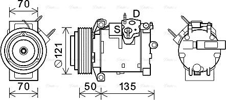 Ava Quality Cooling JEK066 - Compressor, air conditioning autospares.lv