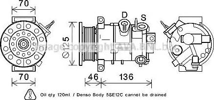 Ava Quality Cooling JEK067 - Compressor, air conditioning autospares.lv