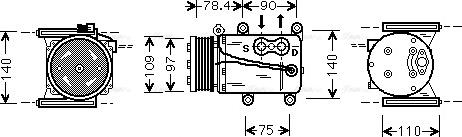 Ava Quality Cooling JRAK034 - Compressor, air conditioning autospares.lv