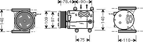 Ava Quality Cooling JRAK025 - Compressor, air conditioning autospares.lv