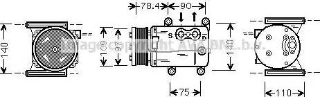 Ava Quality Cooling JR K026 - Compressor, air conditioning autospares.lv