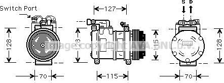 Ava Quality Cooling JRK058 - Compressor, air conditioning autospares.lv