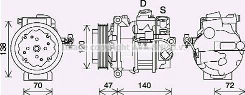 Ava Quality Cooling JRK057 - Compressor, air conditioning autospares.lv