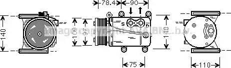 Ava Quality Cooling JR K034 - Compressor, air conditioning autospares.lv