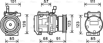 Ava Quality Cooling KAAK145 - Compressor, air conditioning autospares.lv