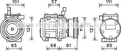 Ava Quality Cooling KAAK155 - Compressor, air conditioning autospares.lv