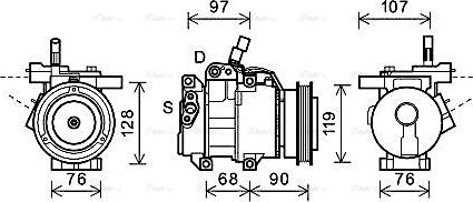 Ava Quality Cooling KAAK161 - Compressor, air conditioning autospares.lv