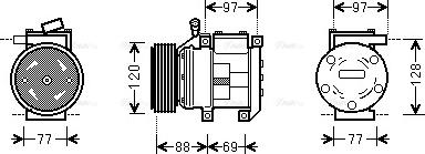 Ava Quality Cooling KAAK117 - Compressor, air conditioning autospares.lv