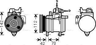 Ava Quality Cooling KAAK121 - Compressor, air conditioning autospares.lv