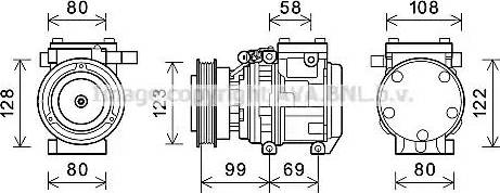 Ava Quality Cooling KAAK264 - Compressor, air conditioning autospares.lv