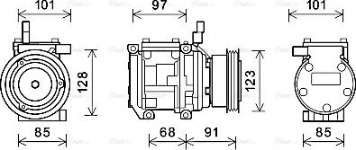 Ava Quality Cooling KAAK208 - Compressor, air conditioning autospares.lv