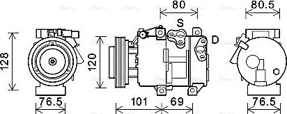 Ava Quality Cooling KAAK218 - Compressor, air conditioning autospares.lv