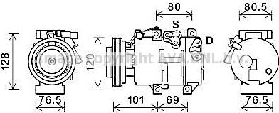 Ava Quality Cooling KAAK275 - Compressor, air conditioning autospares.lv