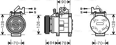 Ava Quality Cooling KAK052 - Compressor, air conditioning autospares.lv