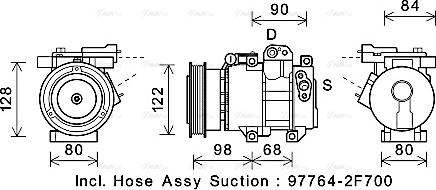 Ava Quality Cooling KAK192 - Compressor, air conditioning autospares.lv