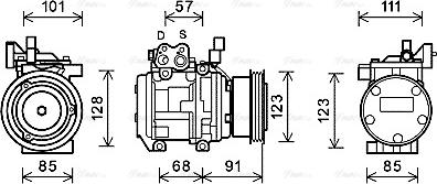 Ava Quality Cooling KAK145 - Compressor, air conditioning autospares.lv