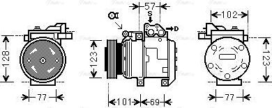 Ava Quality Cooling KAK146 - Compressor, air conditioning autospares.lv