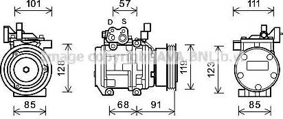 Ava Quality Cooling KAK155 - Compressor, air conditioning autospares.lv