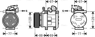 Ava Quality Cooling KAK117 - Compressor, air conditioning autospares.lv