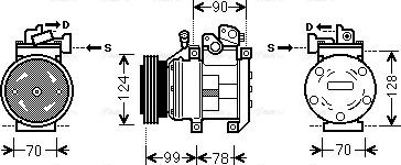 Ava Quality Cooling KAK130 - Compressor, air conditioning autospares.lv