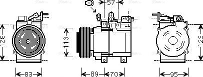 Ava Quality Cooling KAK137 - Compressor, air conditioning autospares.lv