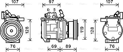 Ava Quality Cooling KAK177 - Compressor, air conditioning autospares.lv