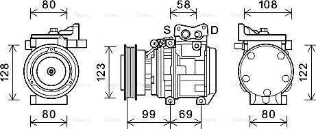 Ava Quality Cooling KAK264 - Compressor, air conditioning autospares.lv