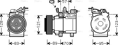 Ava Quality Cooling KAK205 - Compressor, air conditioning autospares.lv