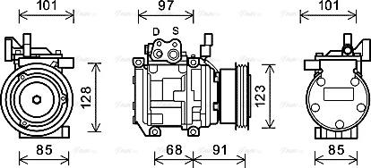 Ava Quality Cooling KAK208 - Compressor, air conditioning autospares.lv