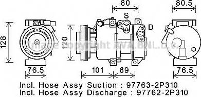 Ava Quality Cooling KAK274 - Compressor, air conditioning autospares.lv