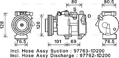 Ava Quality Cooling KAK275 - Compressor, air conditioning autospares.lv