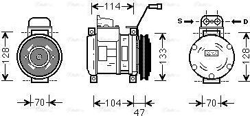 Ava Quality Cooling MEAK189 - Compressor, air conditioning autospares.lv