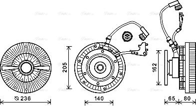 Ava Quality Cooling MEC258 - Clutch, radiator fan autospares.lv