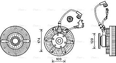 Ava Quality Cooling MEC260 - Clutch, radiator fan autospares.lv