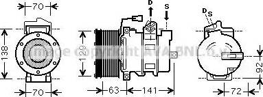 Ava Quality Cooling MEK249 - Compressor, air conditioning autospares.lv