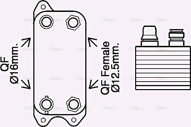 Ava Quality Cooling MS3686 - Oil Cooler, automatic transmission autospares.lv