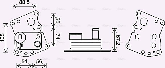 Ava Quality Cooling MS3701 - Oil Cooler, engine oil autospares.lv