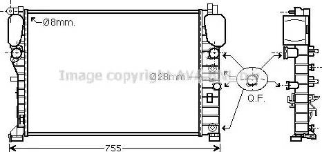 Ava Quality Cooling MS 2449 - Radiator, engine cooling autospares.lv