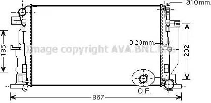 Ava Quality Cooling MSA2444 - Radiator, engine cooling autospares.lv