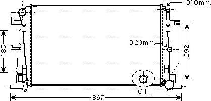 Ava Quality Cooling MS 2444 - Radiator, engine cooling autospares.lv