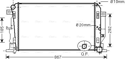 Ava Quality Cooling MS 2446 - Radiator, engine cooling autospares.lv