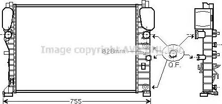 Ava Quality Cooling MS 2440 - Radiator, engine cooling autospares.lv