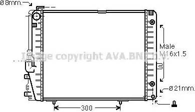 Ava Quality Cooling MS 2072 - Radiator, engine cooling autospares.lv