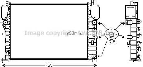 Ava Quality Cooling MSA2440 - Radiator, engine cooling autospares.lv