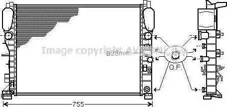 Ava Quality Cooling MS 2341 - Radiator, engine cooling autospares.lv