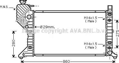 Ava Quality Cooling MS 2343 - Radiator, engine cooling autospares.lv